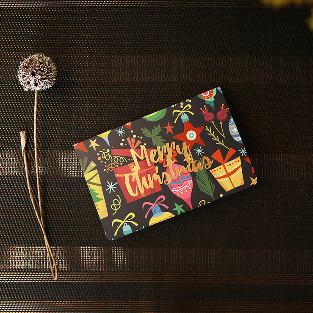 Christmas Wishes Greeting Card – Gift Box, Tree & Elk Designs-4