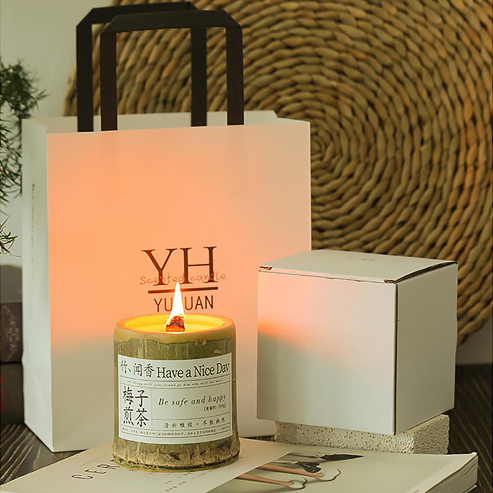 Indoor Bamboo Cup Scented Candle Valentine's Day Ambiance Gift-3