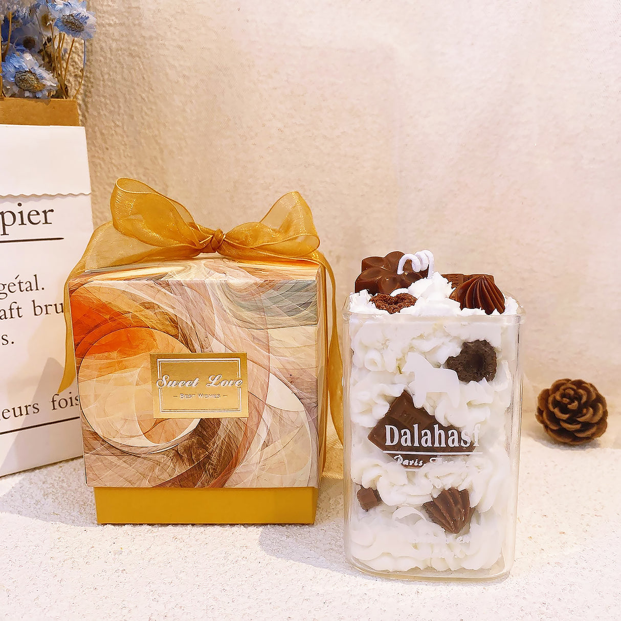 Cute Fruit Dessert Candle Cup Gift Whipped Cream Soy Wax Candle-8