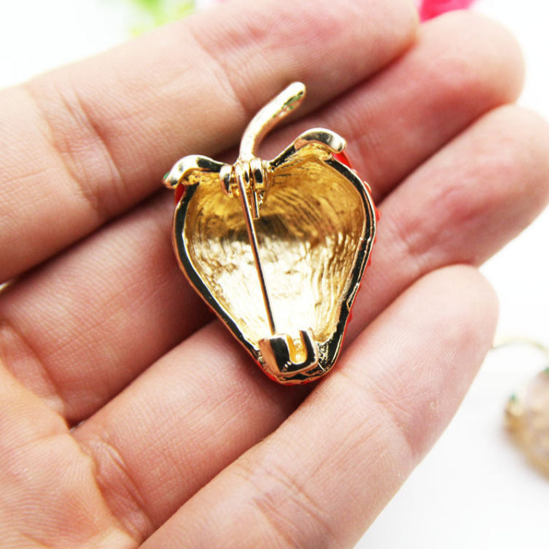 Emaille Öllegierung Obst -Erdbeerbrosche