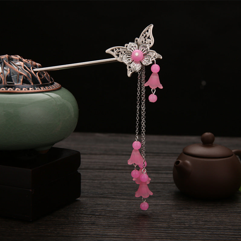 Langes Quasten -Haarnadelhaarnadel -Top -Clip -Schritt -Kopfschmuck