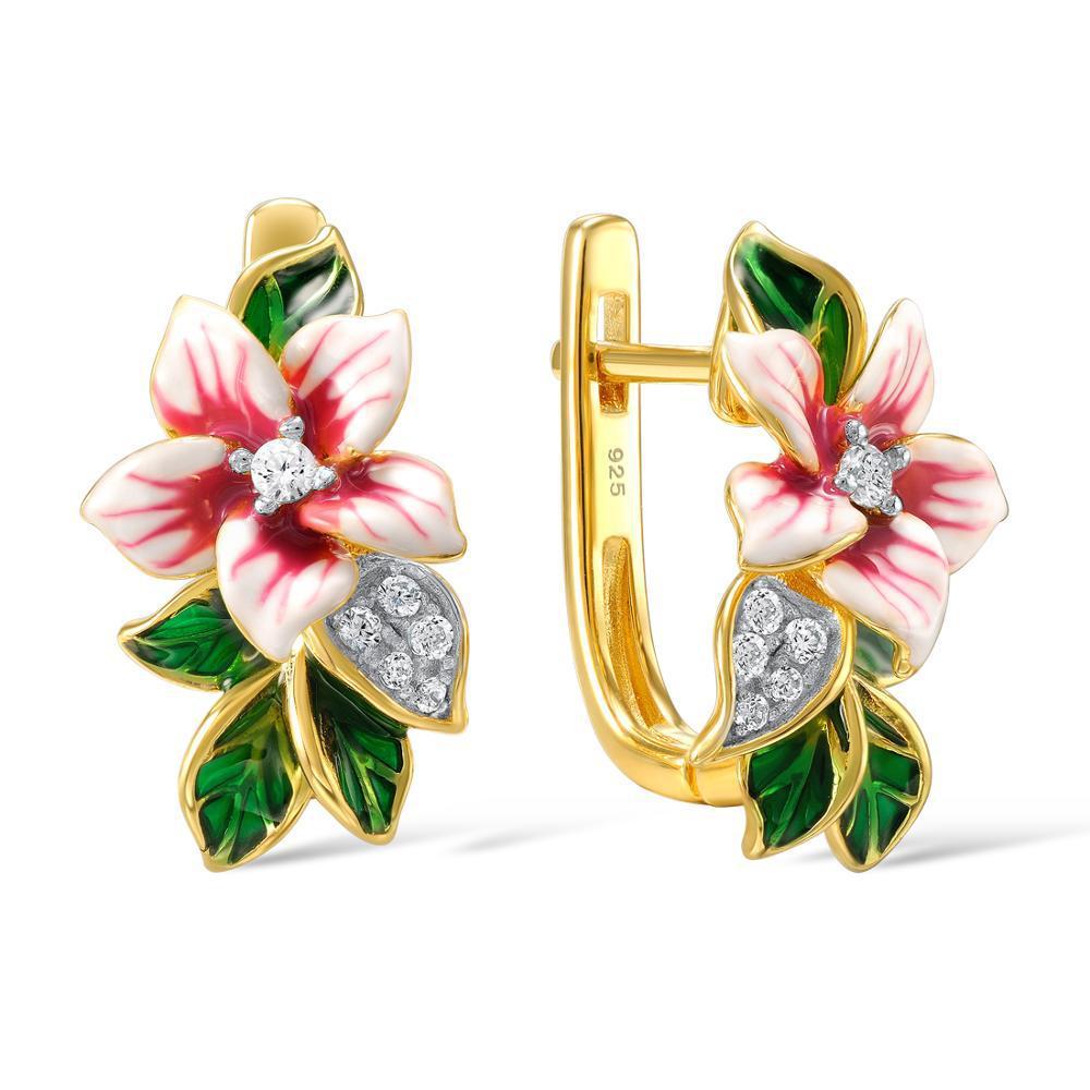 Enamel Flower Earrings
