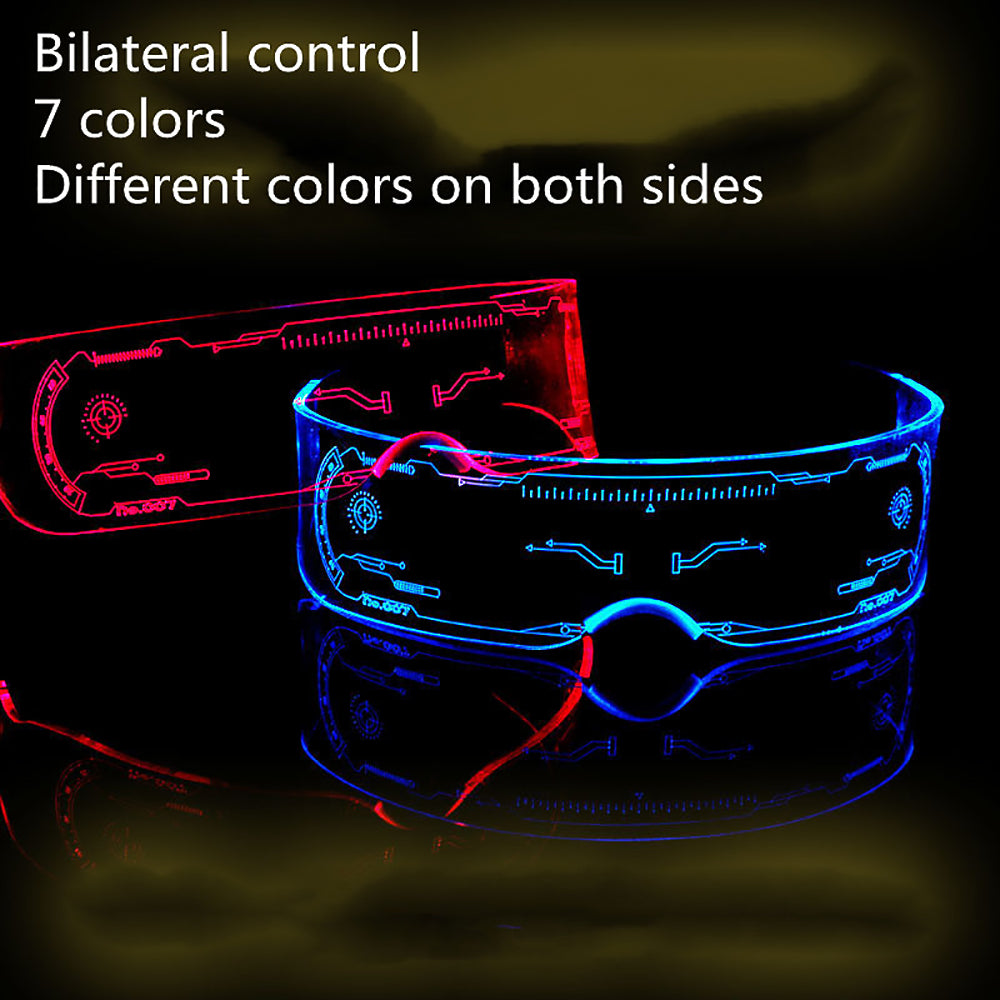 LED Luminous Futuristic Glasses Rave Party Festival Goggles-13