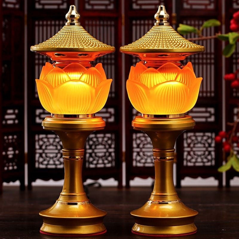 Buddha verehrt Lotus -Lampen -Glasur Lotus