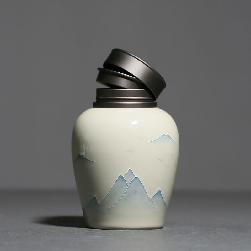 Hand Painted Landscape Tea Pot