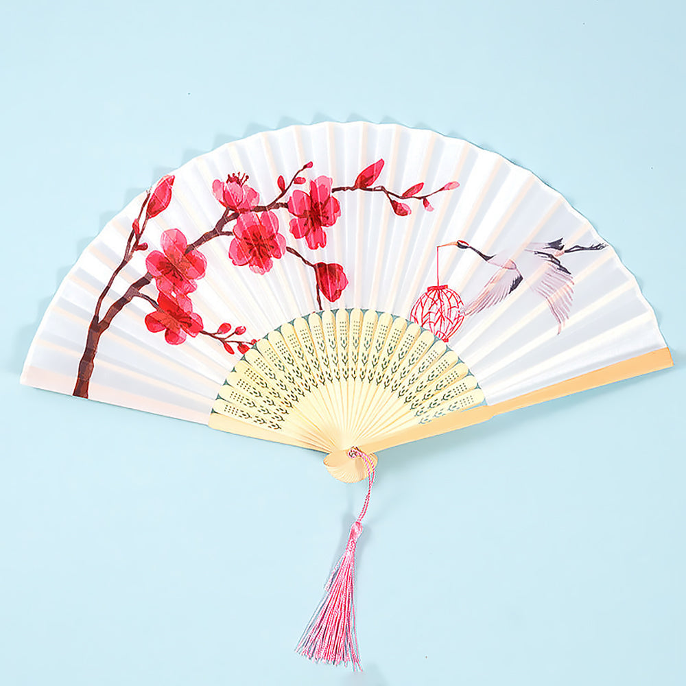 Chinese Style Women's Tasseled Portable Cheongsam Folding Fan-10