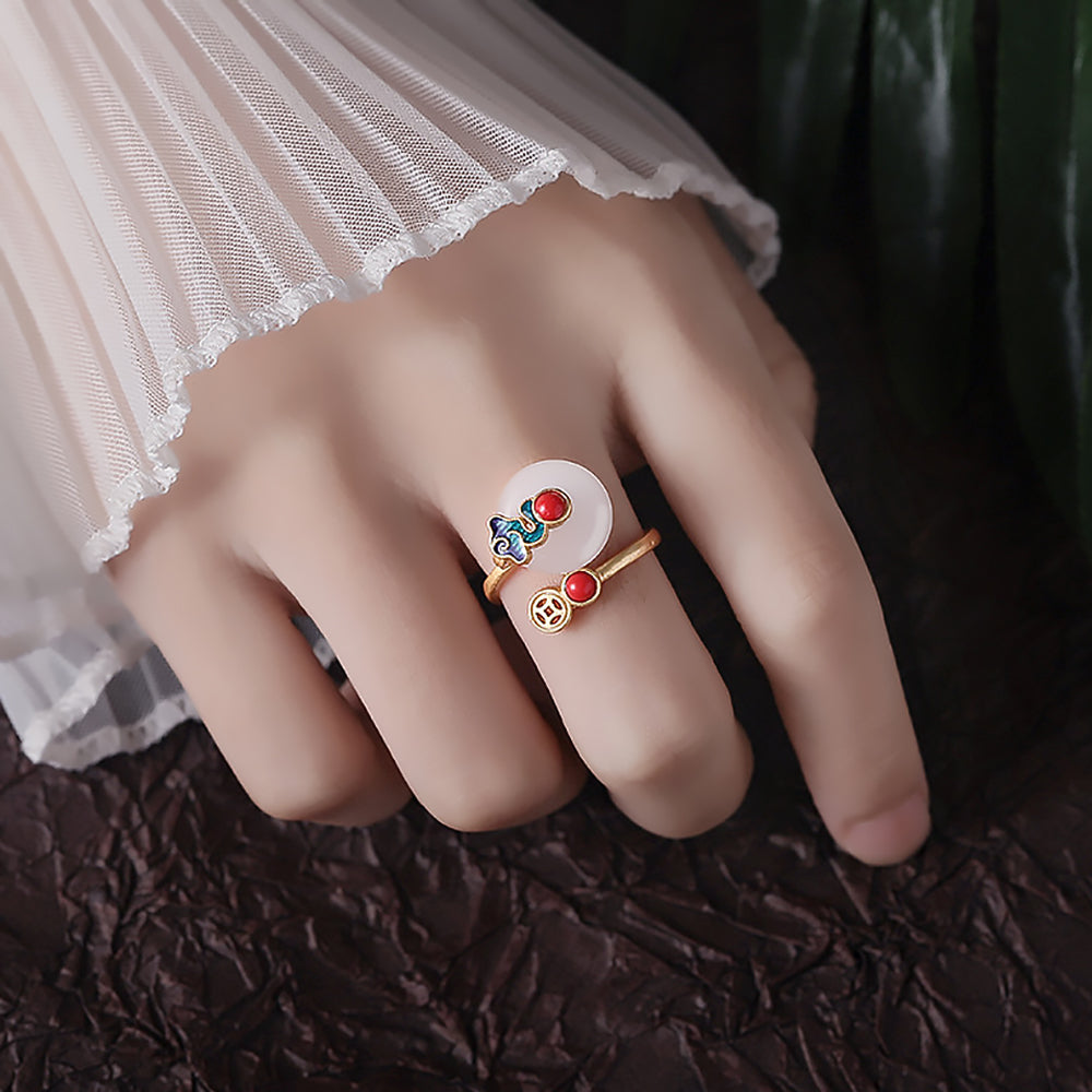 Women’s Vintage Hetian Jade Earrings and Jewelry Set Retro Style-5