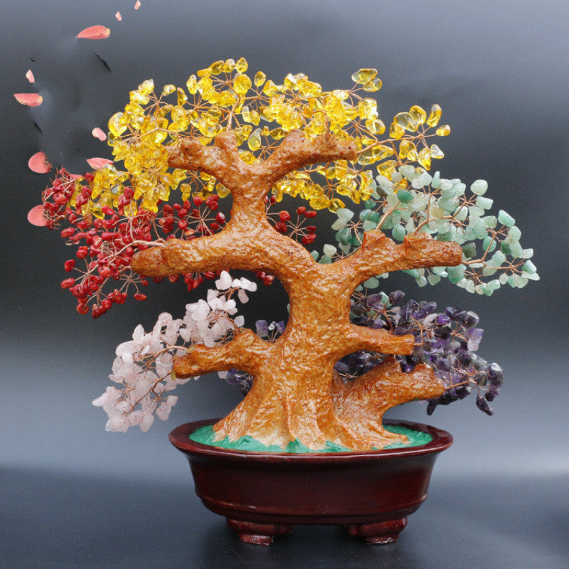 Natural Crystal Fortune Tree fünf Elemente Lucky Tree Ornament