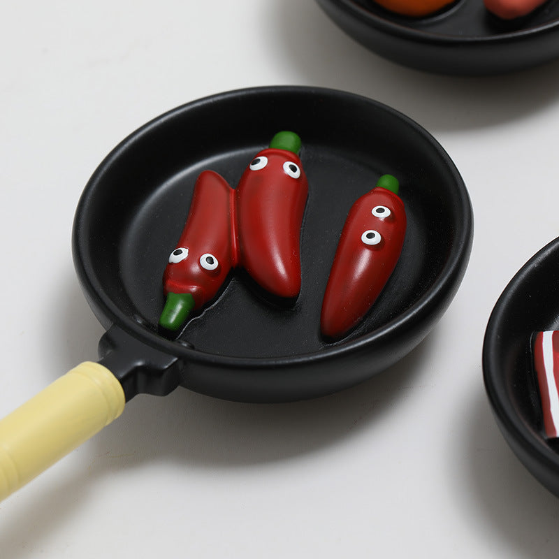 Funny Mini Frying Pan – Realistic Food Fridge Magnet-4