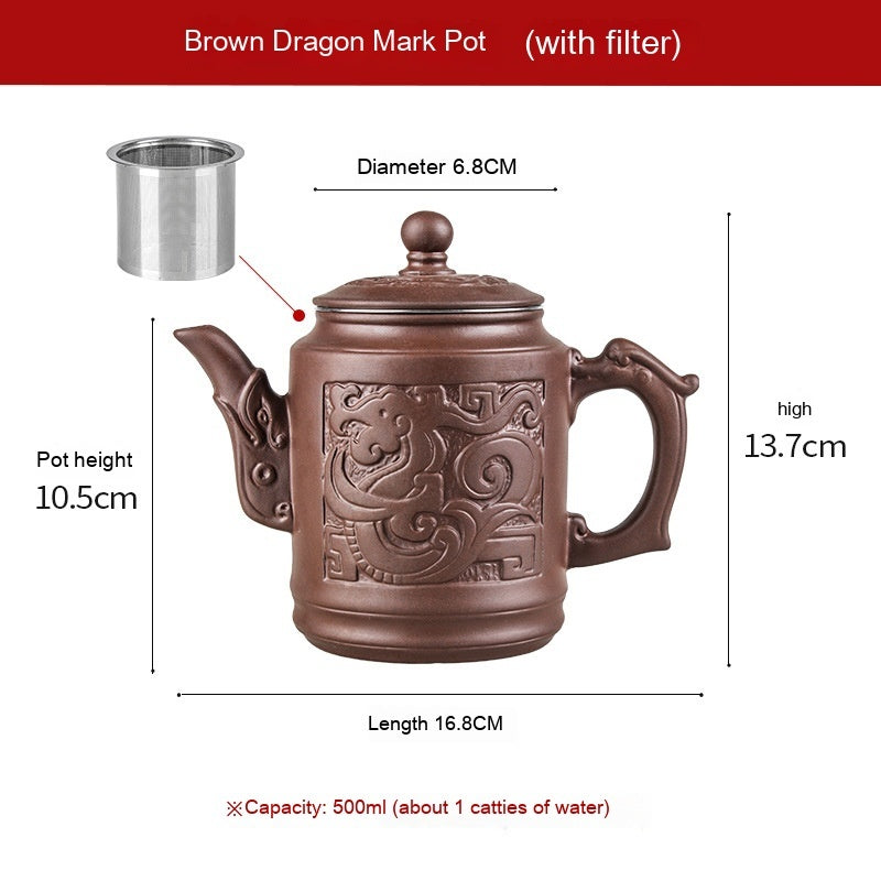 Lila Sandteekannweite Edelstahlfilter Teekanne großer Kapazitätsdufttee