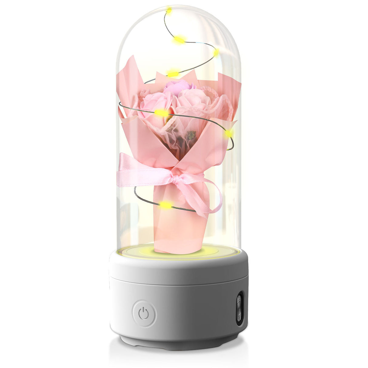 Creative Gifts Mother's Day Rose Bouquet LED Night Bluetooth-compatible Speaker Ornament