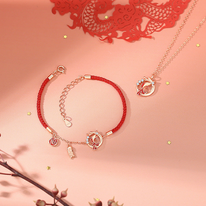 Koi Pendant Necklace Clavicle Chain & Birthday Gift for Wife-3