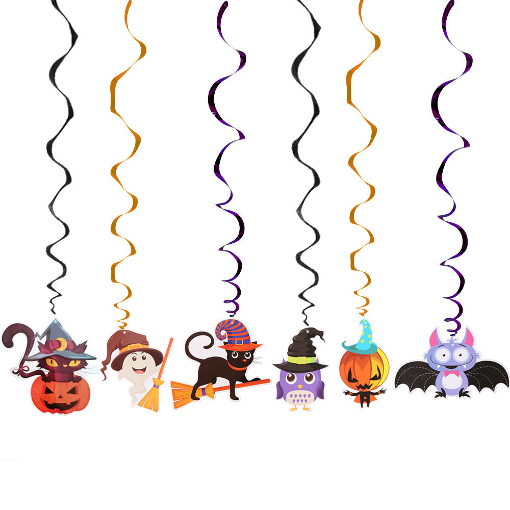 Halloween Bunting Banner Party Decorations with Bat Ghost Witch Pumpkin Cat Designs-5