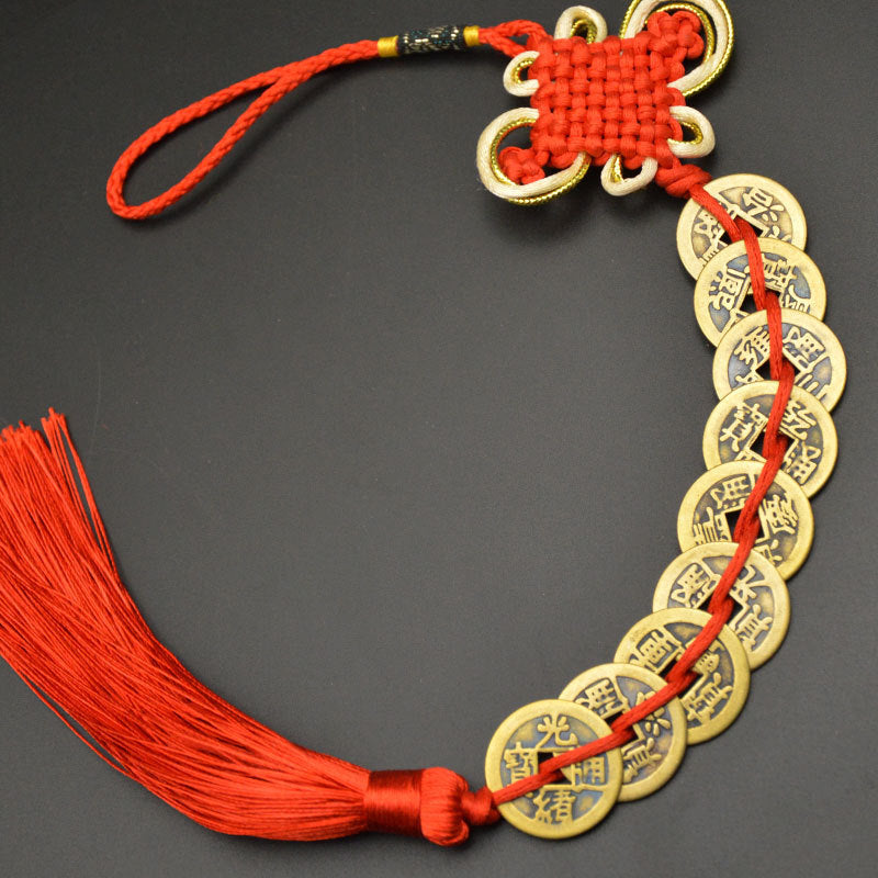 Enlightened Five Emperor's Coins Copper Coin Pendant