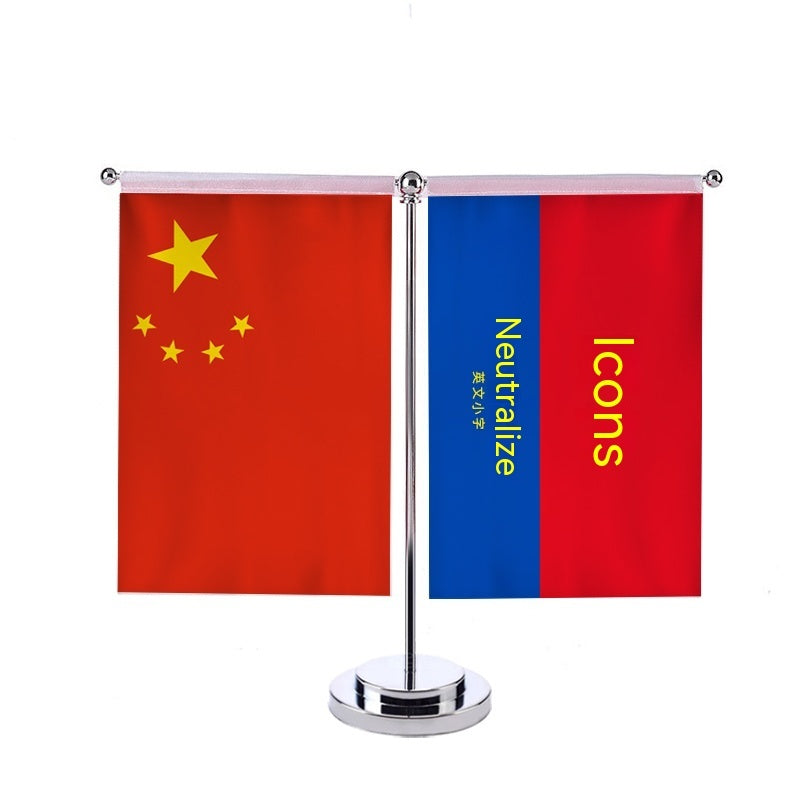 Customized Flag Single Pole Table Flag Desktop Y-shaped Crystal Decoration