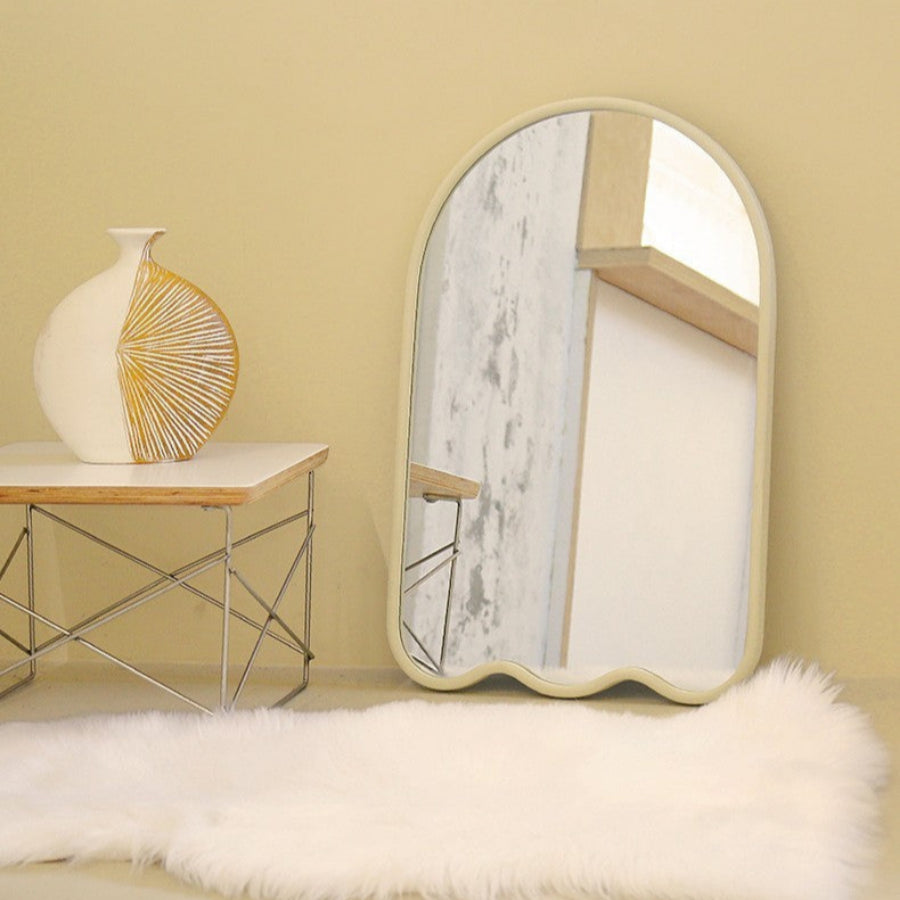 Cream White Ghost Shaped Makeup Mirror