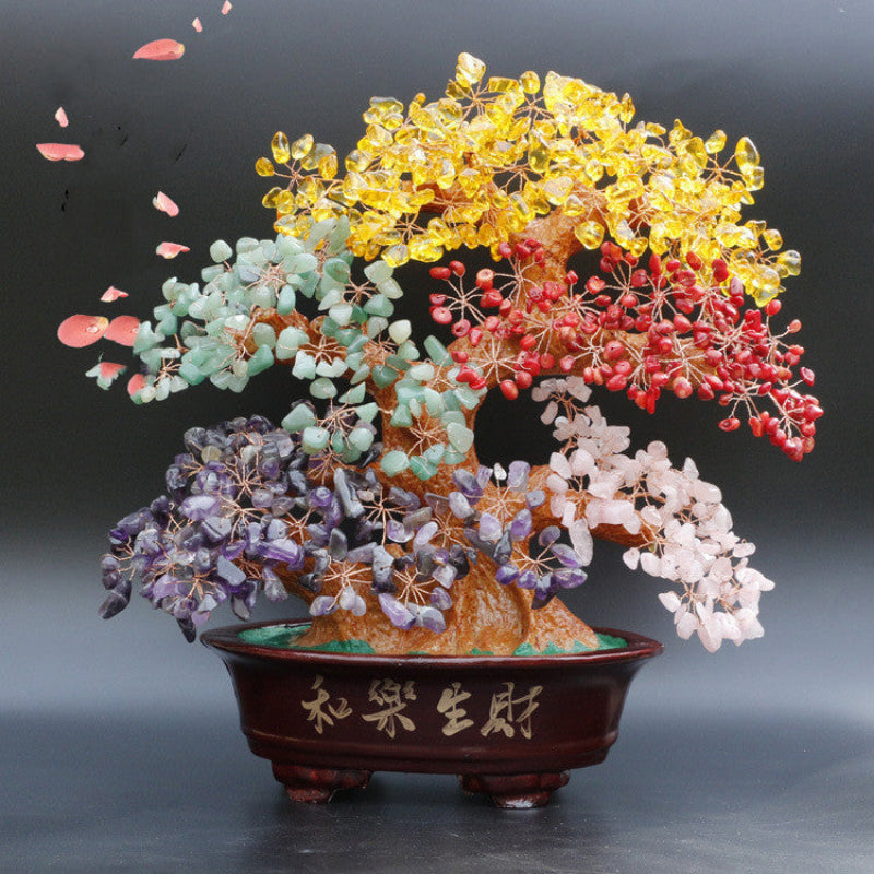 Natural Crystal Fortune Tree fünf Elemente Lucky Tree Ornament