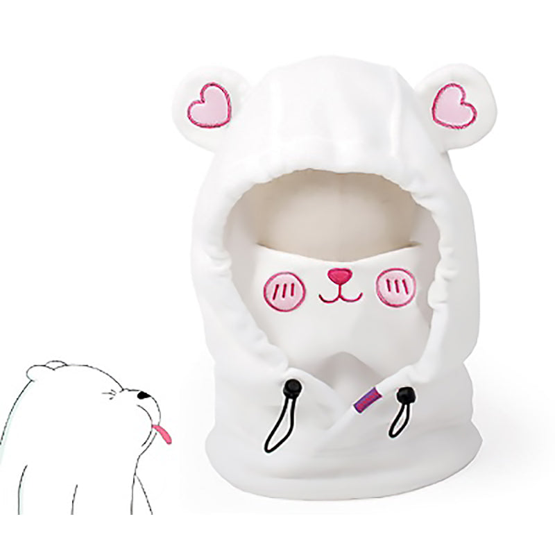 Ski Protection Helmet Hat Head Cover Brown Bear Rabbit White Bear Cartoon