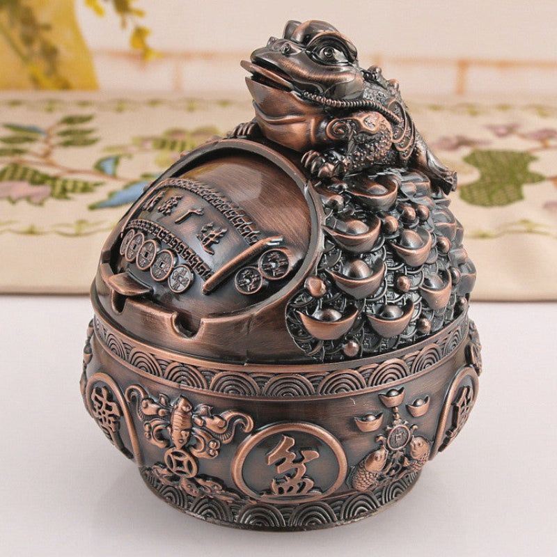 Imitation Bronze Golden Toad Yuanbao Cornucopia Ashtray