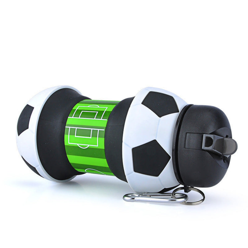 Football Silicone Water Bottle Collapsible Soccer Cup