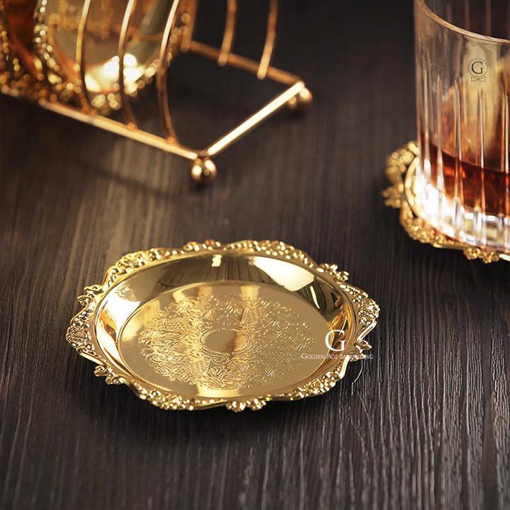 Vintage Coaster - Gold & Silber