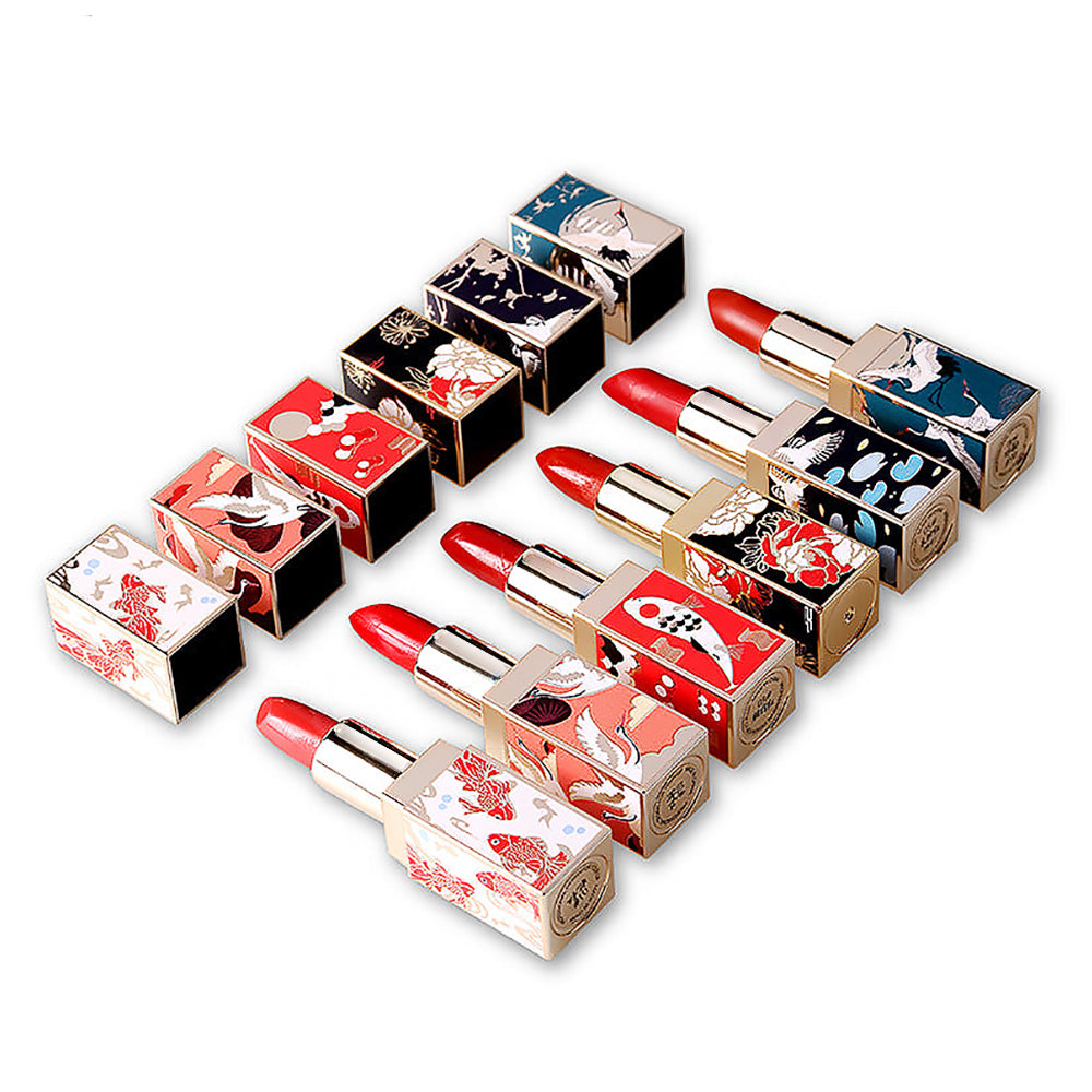 Heart Chinese Style Lipstick Set 6 Lucky Shades Gift Box for Women-3