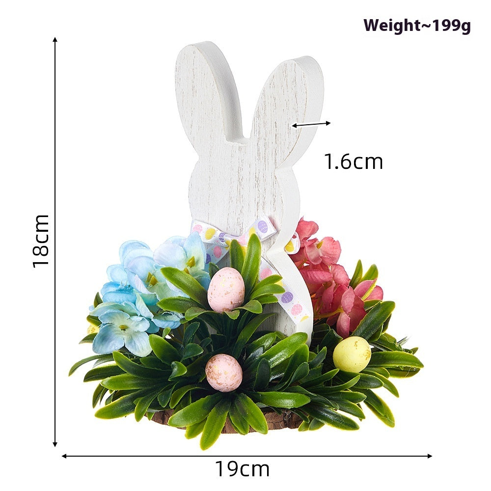 Osterdekoration, süße Cartoon-Kaninchen-Holzdekoration