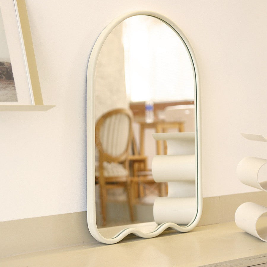 Cream White Ghost Shaped Makeup Mirror