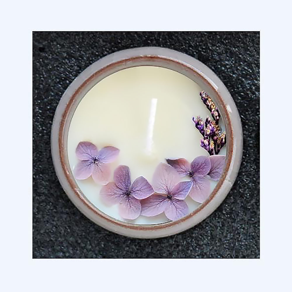 Dried Flower Scented Candle Mini Ceramic Soy Wax Cup-14