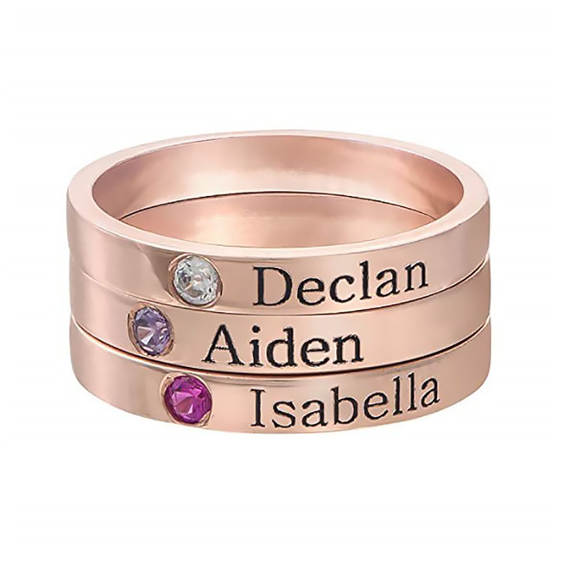 Custom Engraved Silver Ring for Couples Personalized Name Gift-5