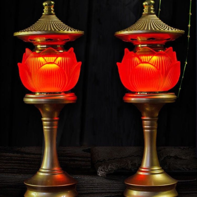 Buddha verehrt Lotus -Lampen -Glasur Lotus