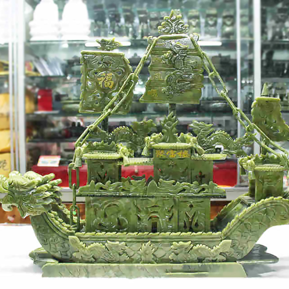 Schatz Jade Carving Jade South Jade Dragon Boot Ornamente Haushalt Ornamente Geschäftsgeschenk