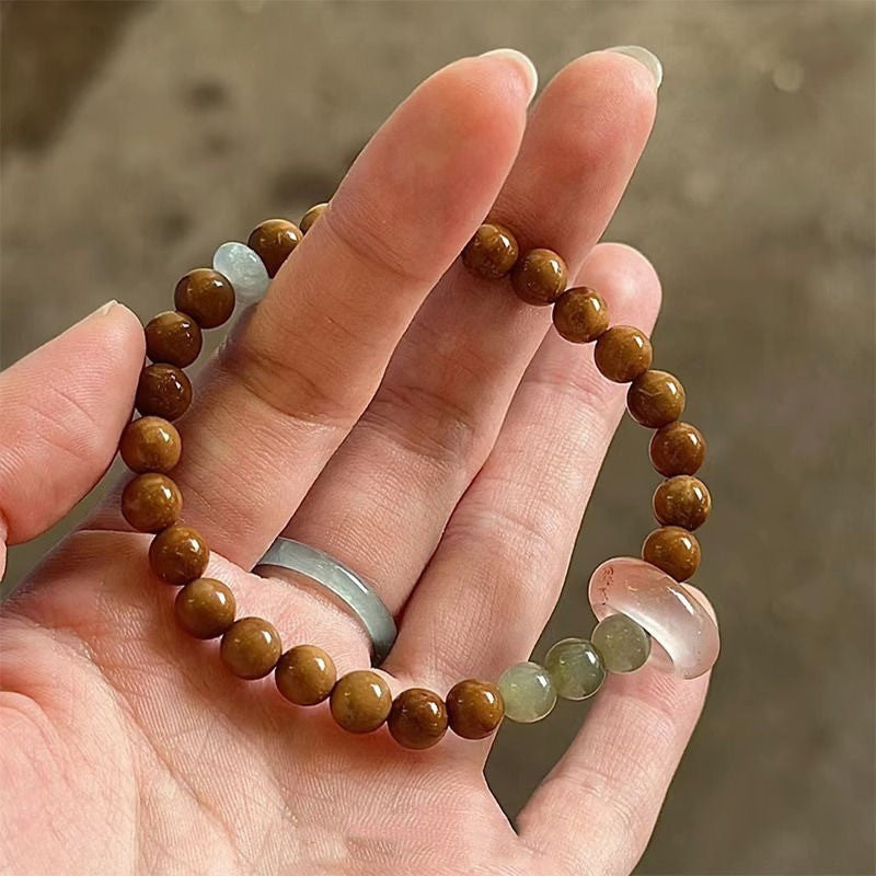 Handmade Double Layer Beaded Bracelet with Gemstone Accents-7