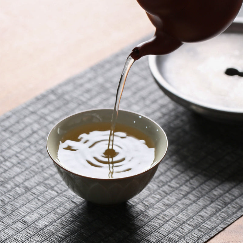 Embossed Lotus Master Cup Kung Fu Tea Set