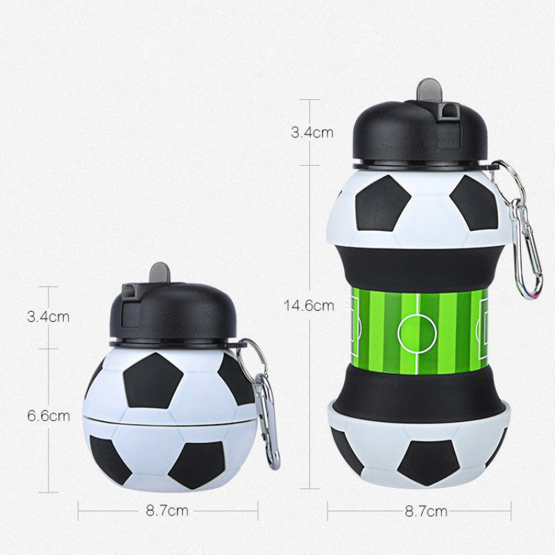 Football Silicone Water Bottle Collapsible Soccer Cup