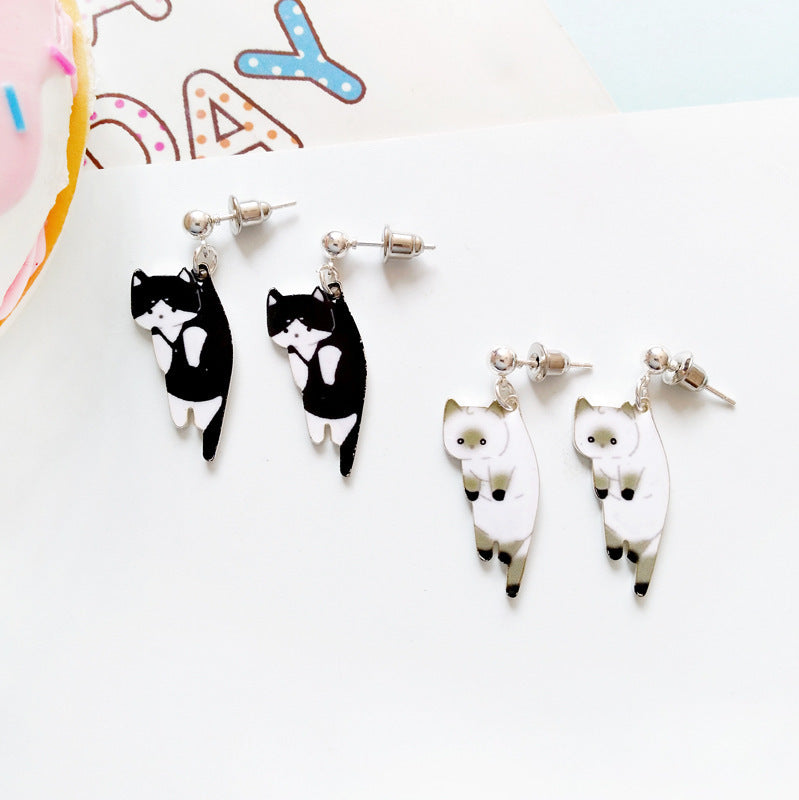 Alloy kitty earrings with zodiac animal design