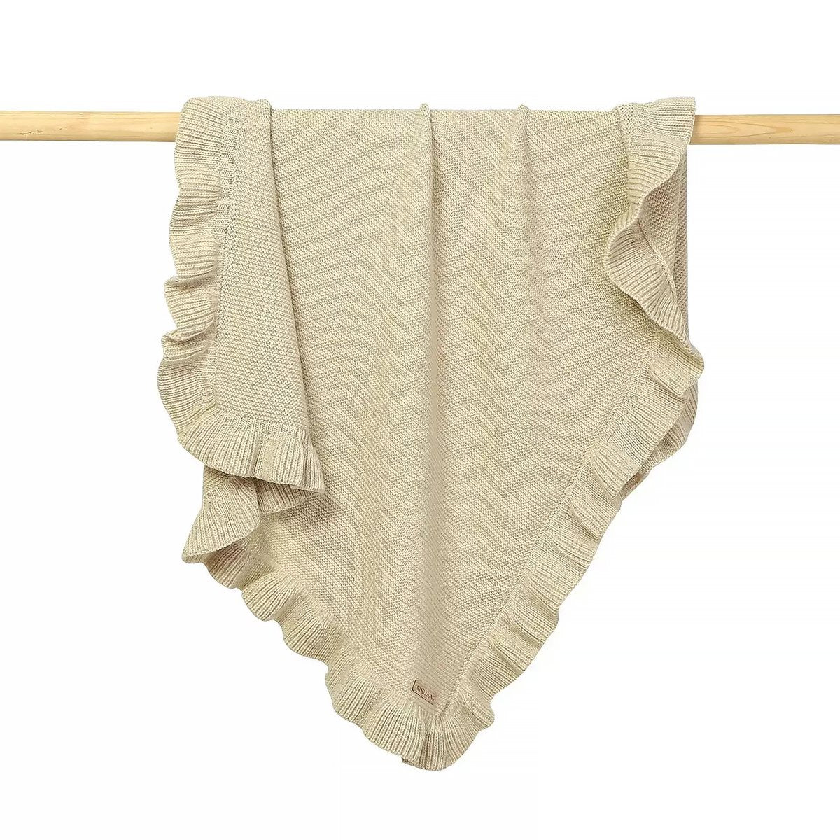 Knitted Baby Blanket Ruffle Newborn Swaddle Wrap All Season-7