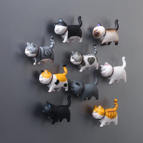 Cute Kitten Fridge Magnets Creative 3D Cartoon Refrigerator Magnets