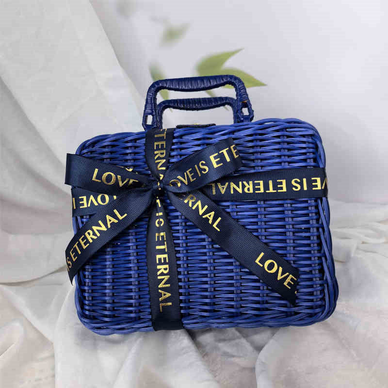 Rattan Woven Gift Wrap Suitcase Gift Packaging Box