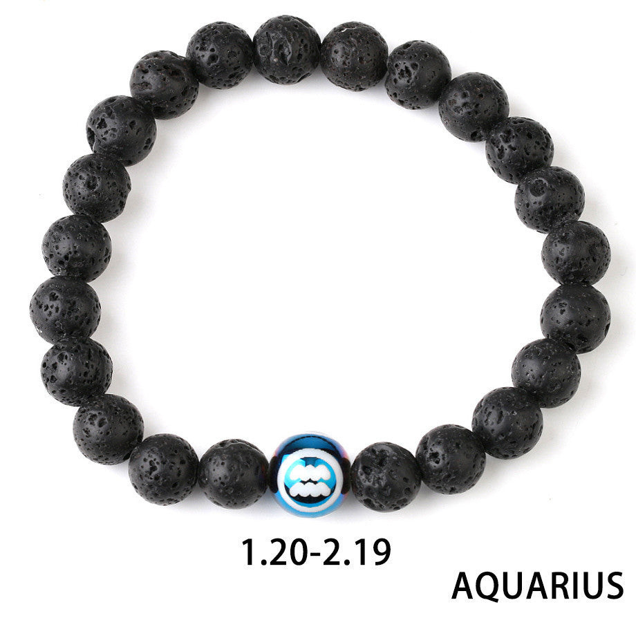 Constellations Couple Natural Lava Stone Bracelet-2