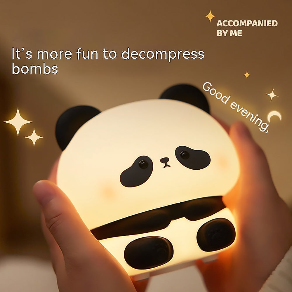 Cute Silicone Panda LED Night Light Lamp-4