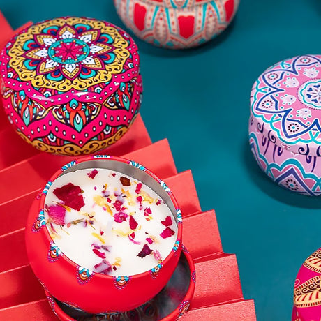 Scented Candle Gift Box with Dried Flowers for Calm and Ambience-2