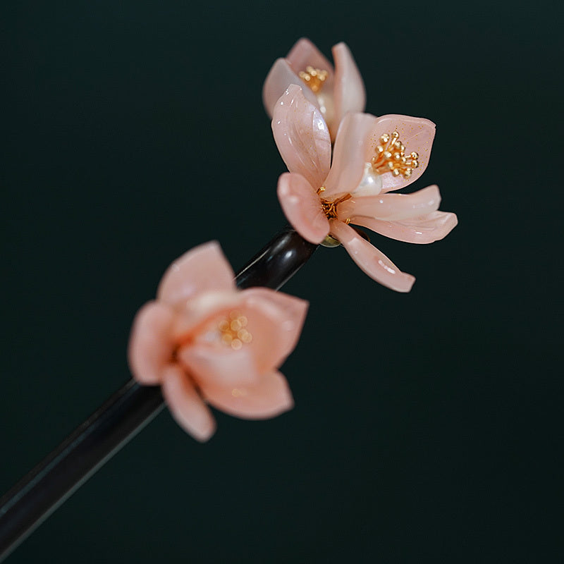 Magnolien Blume Haarnadel Ancient Style Ebony Haarnadel Fransen stiechschüttelndes Haarnadel