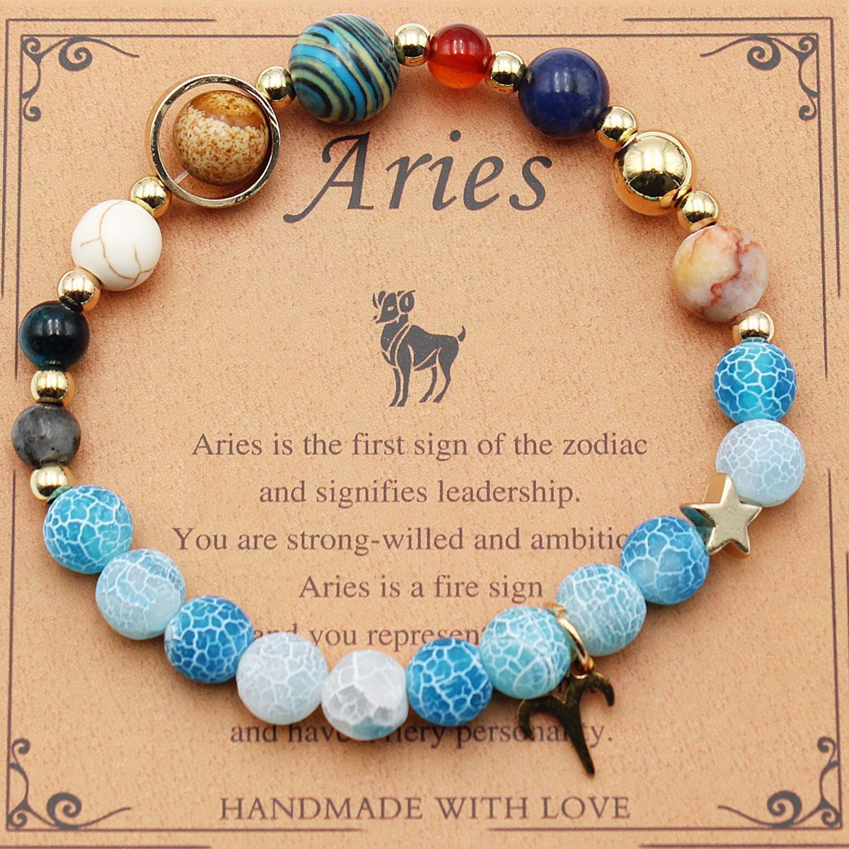 Zodiac Bracelet with Natural Agate & Shoushan Stone 12 Constellations-27