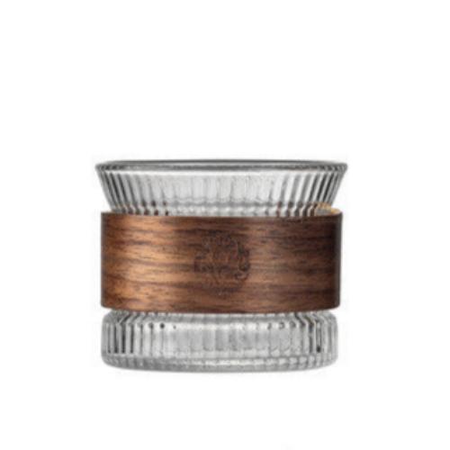 Borosilicate glass teacup with insulated vertical design