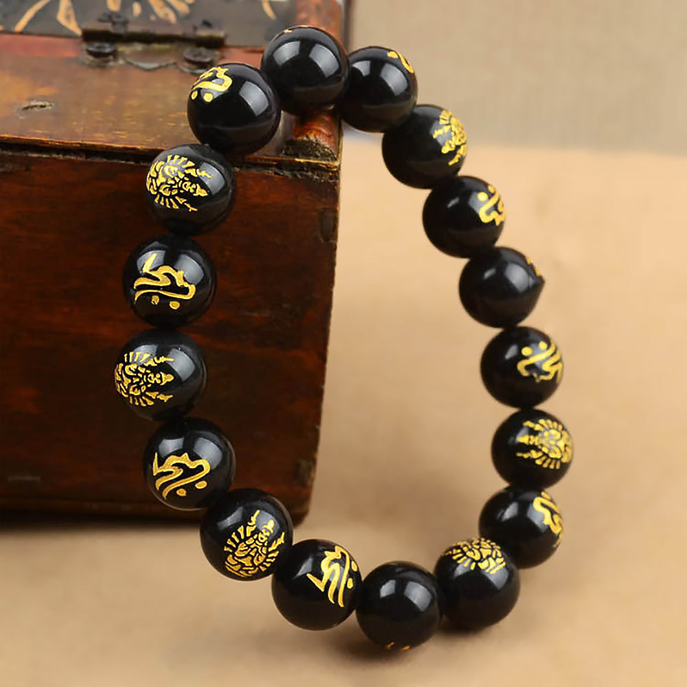 Natural Obsidian Armband