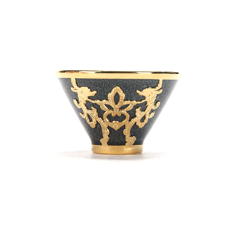 Golden eingelegter Jade Tecup Ofen geändert handgezogen