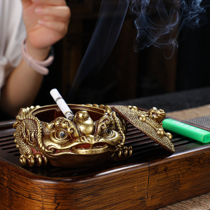 Home Wohnzimmer Vintage Windschutz Aschenbecher mit Deckschmuck