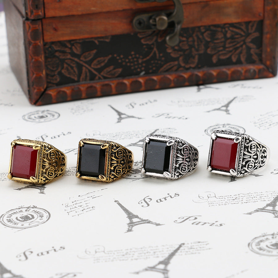 Totem im chinesischen Stil antike silberne Männerring