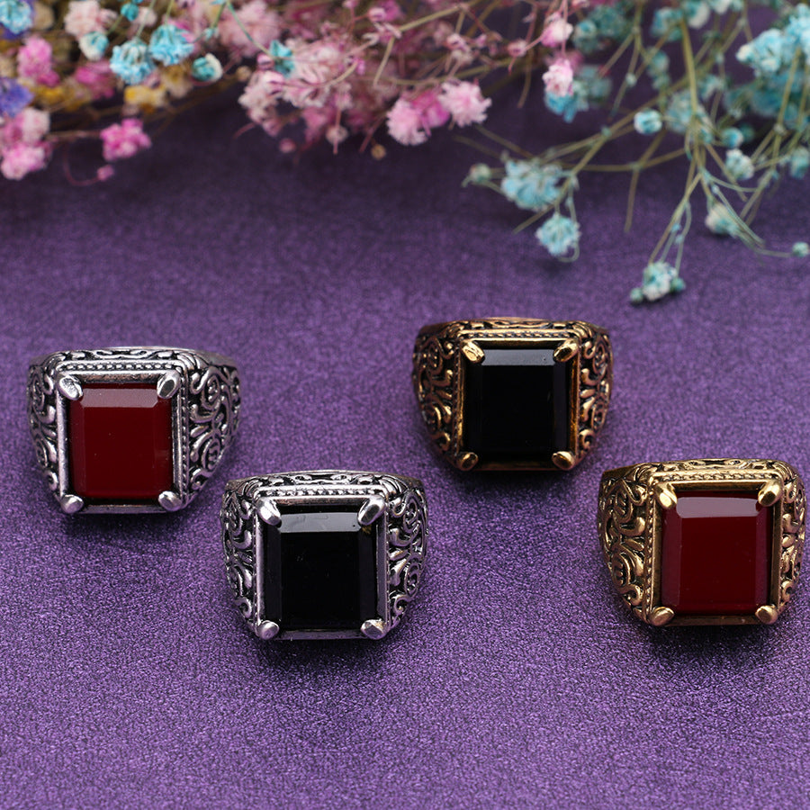 Totem im chinesischen Stil antike silberne Männerring